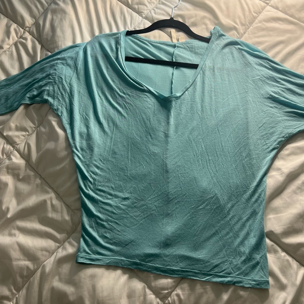 Light Blue Quarter Sleeve Top Medium